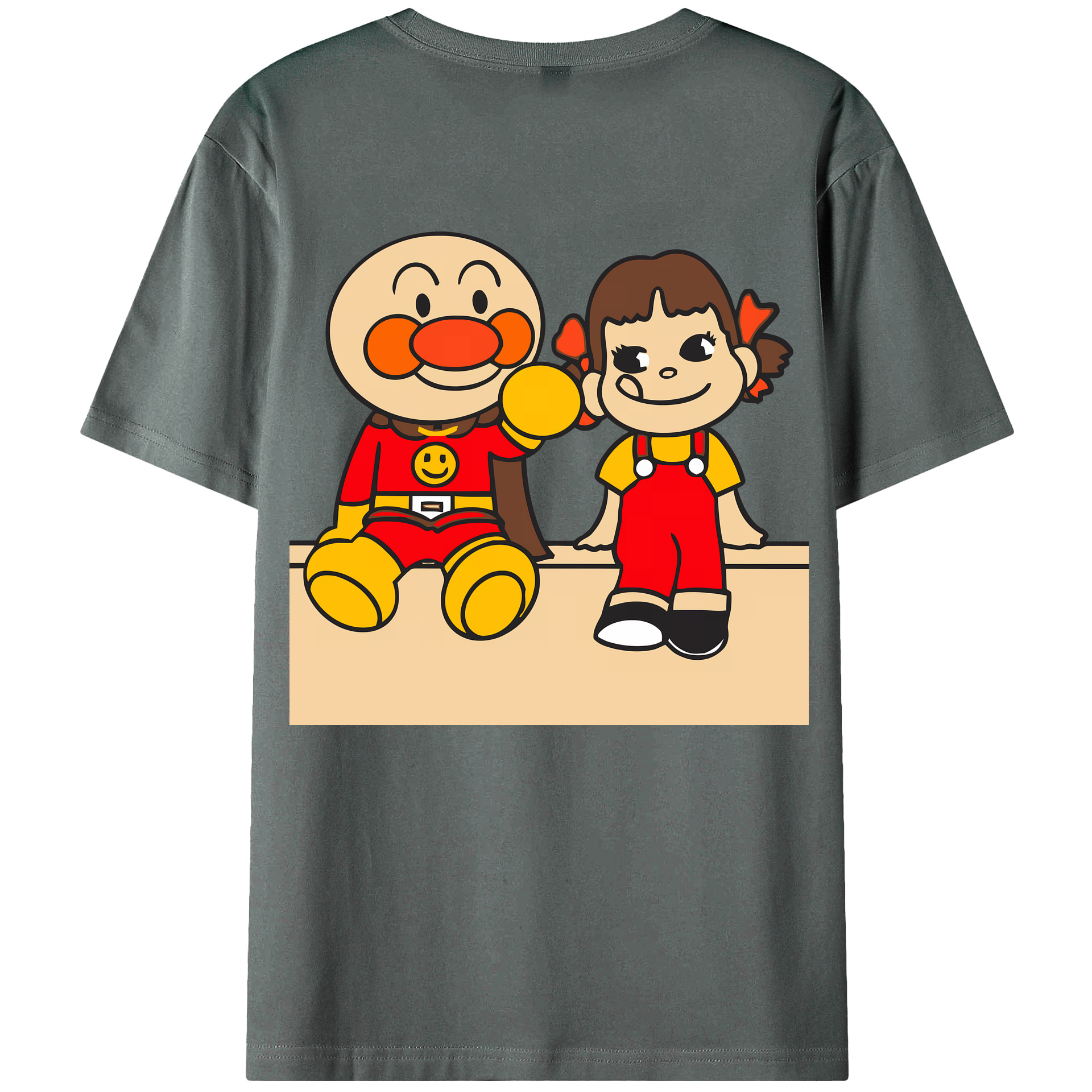 （画像用） アンパンマン Anpanman 綿100％ メンズ半袖Tシャツ（バックプリント） 通気性
